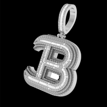 Load image into Gallery viewer, Initial Baguette Diamonds Pendant
