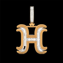 Load image into Gallery viewer, Initial Baguette Diamonds Pendant

