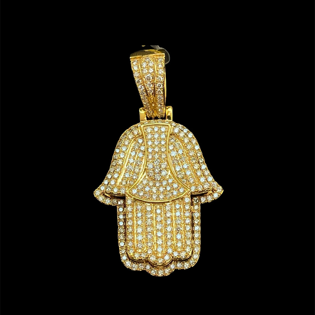 2 Layers Hamsa Pendant 3.5CTW