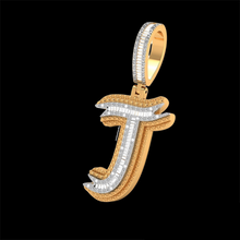 Load image into Gallery viewer, Initial Baguette Diamonds Pendant
