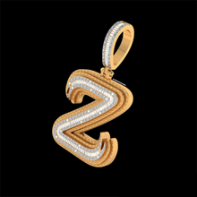 Load image into Gallery viewer, Initial Baguette Diamonds Pendant

