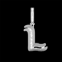 Load image into Gallery viewer, Initial Baguette Diamonds Pendant
